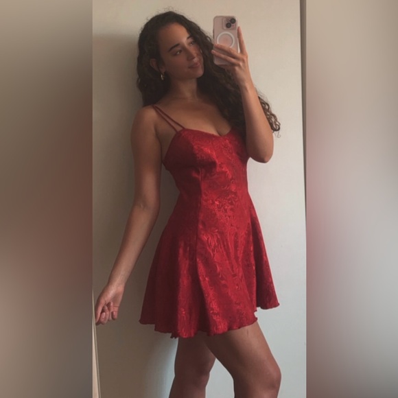 Vintage 80s Victoria’s Secret Gold Label Babydoll Floral Foil Mini Slip Dress - Picture 1 of 13